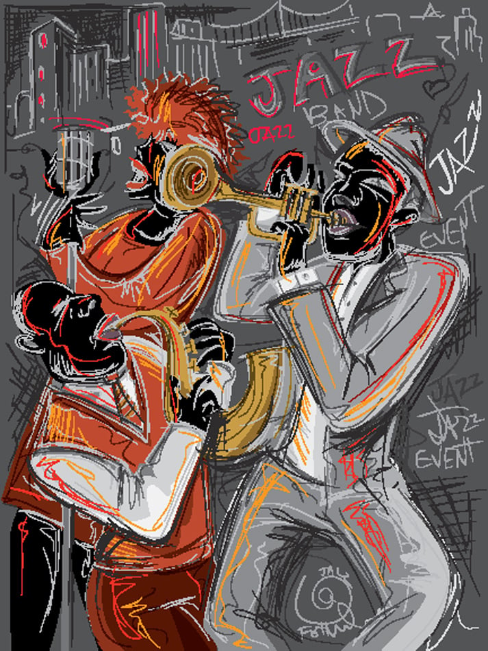 Jazz Band Music vector Art