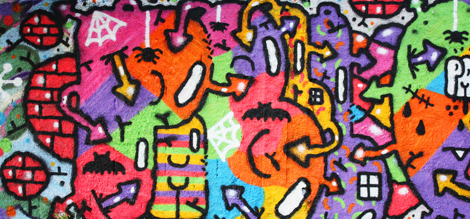 Colorful Graffiti Painted On A Wall