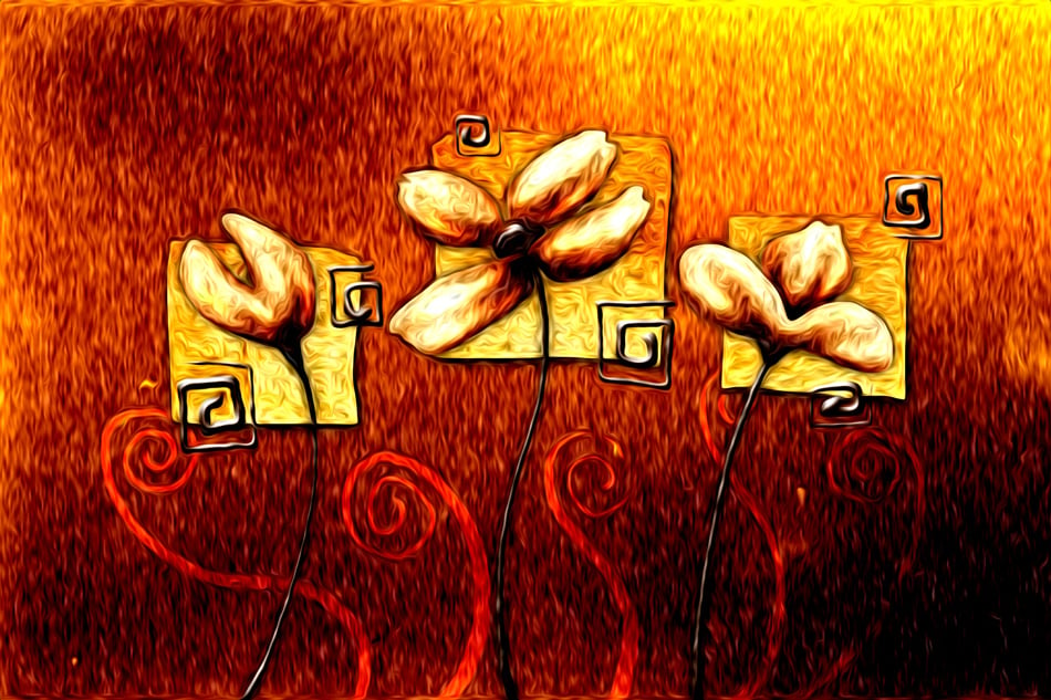 Abstract flower oil painting 3