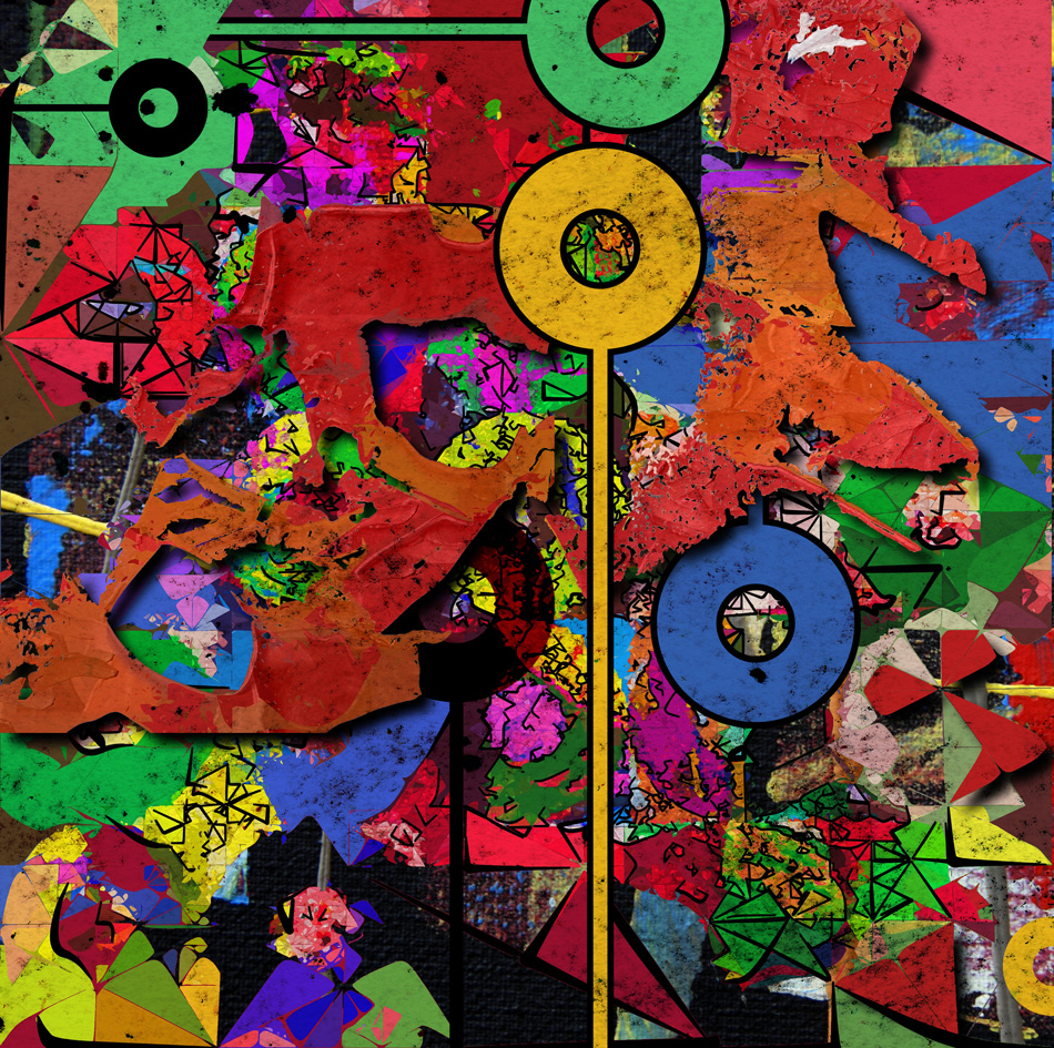abstract painting digital collage mixed media colorful background 4