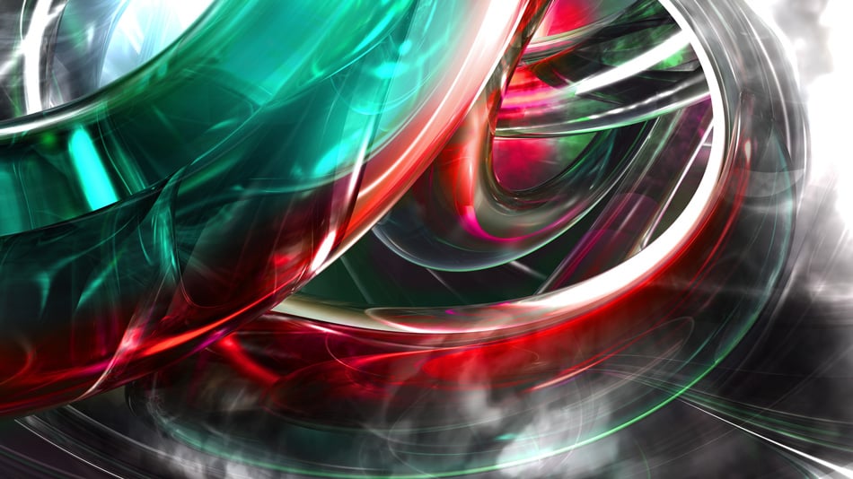 Green And Red Glass Abstract