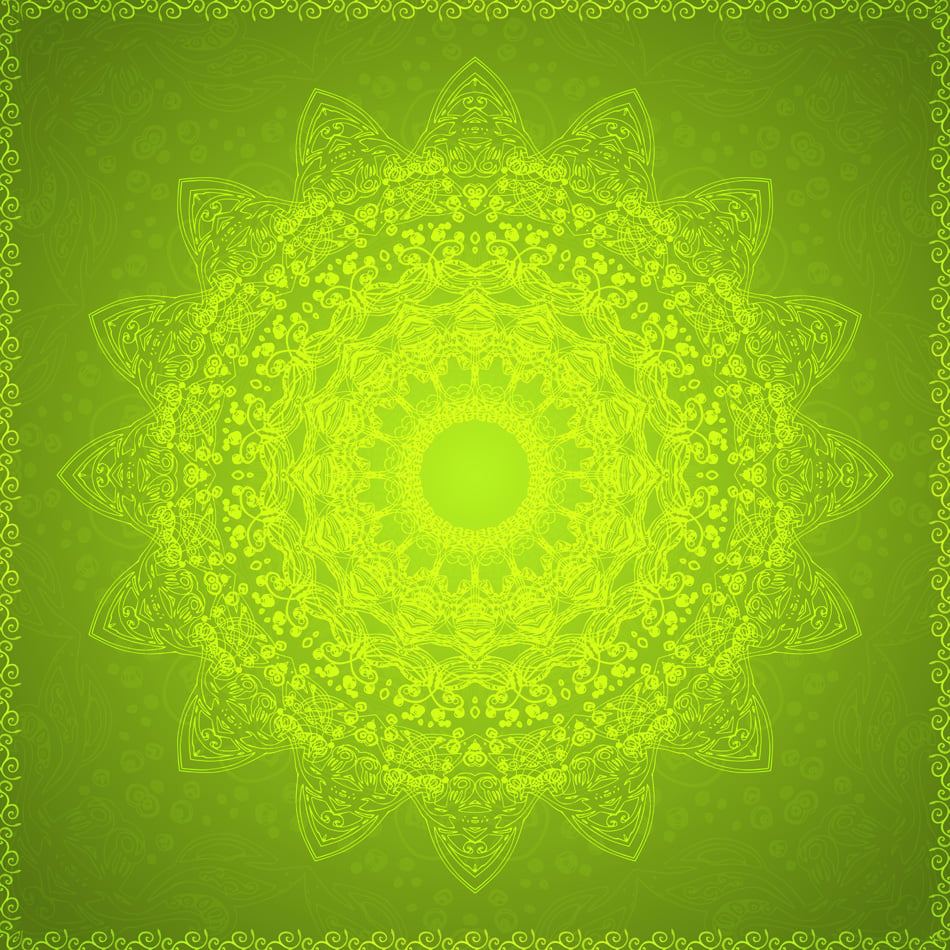 Green Vintage Ethnic Ornament Mandala