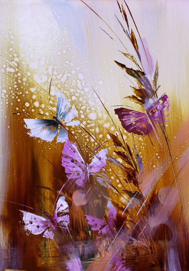 Butterflies Painting with oil paints