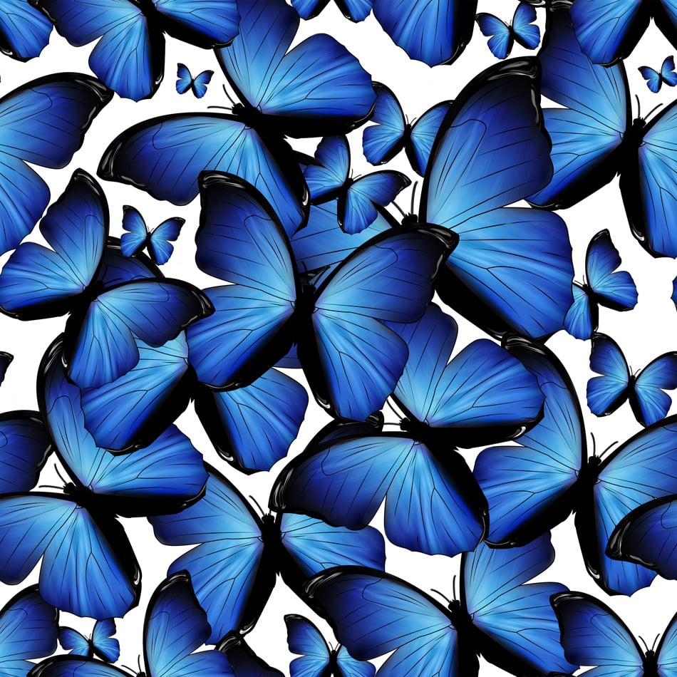 Seamless Background With Blue Butterflies