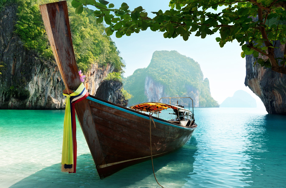 Boat And Islands In Andaman Sea Thailand