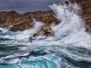 Huge Waves Crashing On The Rocks Of Syros Island Greece
