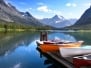 Canoes By Lake Mc Donald In Glacier National Park