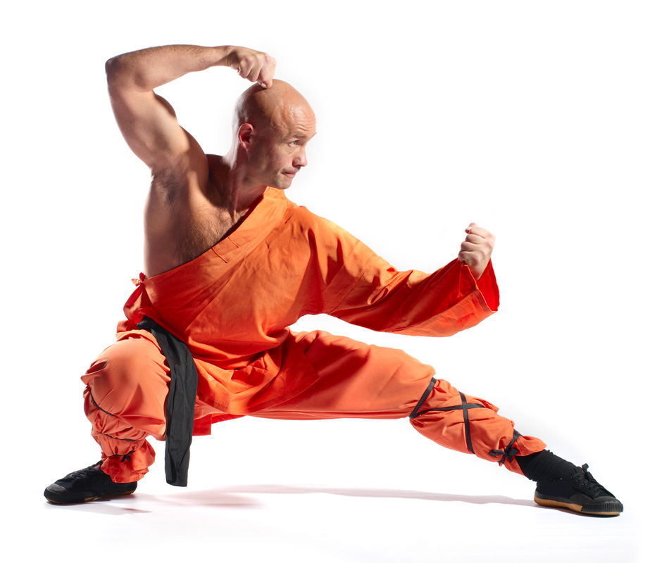 Shaolin Warriors Monk On White Background