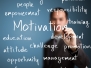 Business Man Writing Motivation Concept
