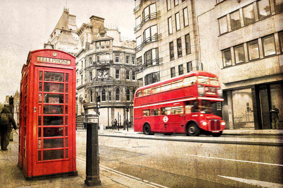 Fleet street vintage sepia texture London UK