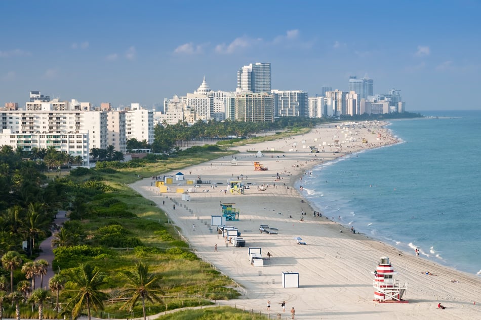 Aerial View Or Miami Beach