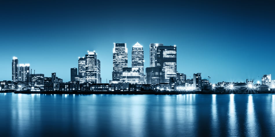 Panoramic Picture Of Canary Wharf View Uk
