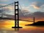 Golden Gate Bridge over sunset