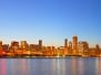 City Of Chicago Panorama Downtown Night Skyline