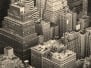 New York City Manhattan skyline aerial view black and white 1