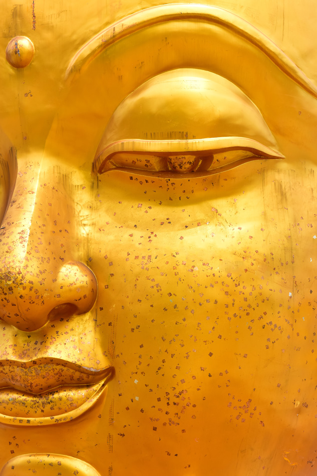 Close up Buddha statue at Wat Nonsatthachum Phetchaboon in Thailand