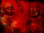 Grunge Red Buddha Background