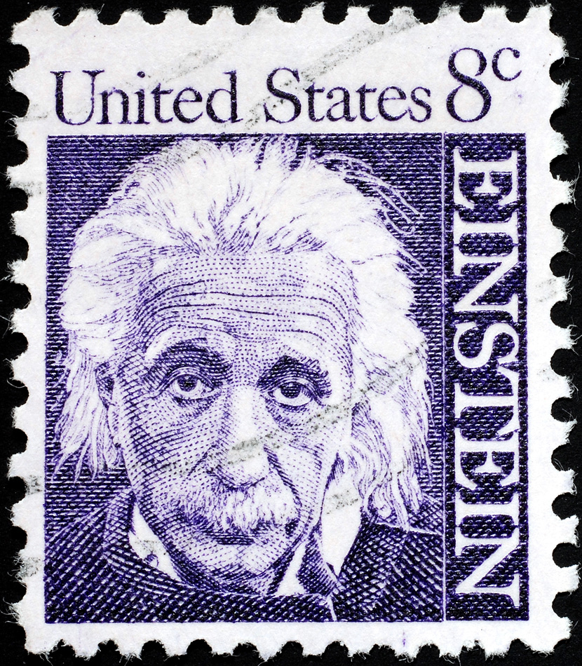 Albert Einstein Portrait On Us Postage Stamp