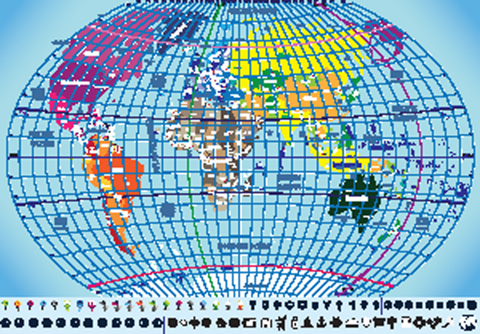 High Detailed World Map With Time Zone Clocks Navigation And Travel