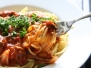 Spaghetti With Tomato Sauce And Persil Garnish