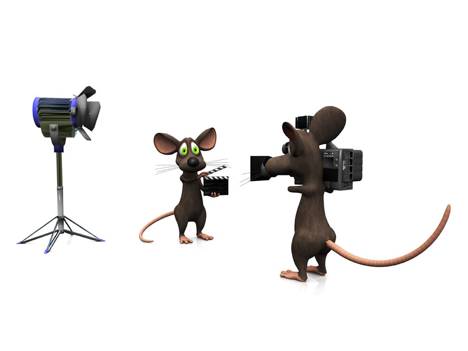 A Cartoon Mouse Holding A Film Clapboard
