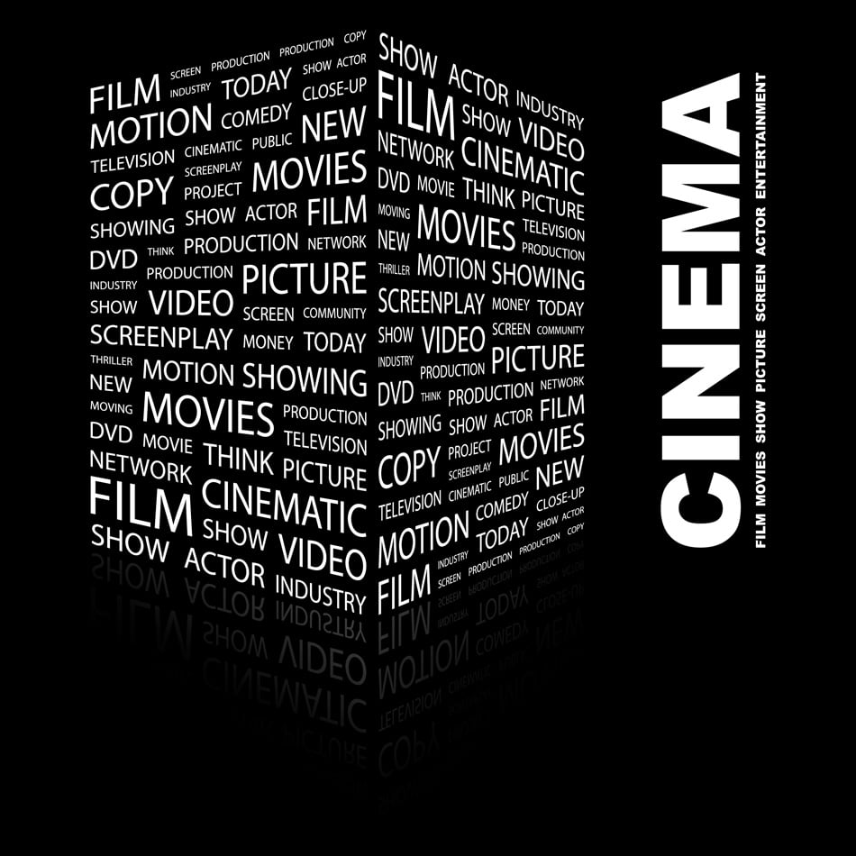 Cinema Cube Tag Cloud Illustration