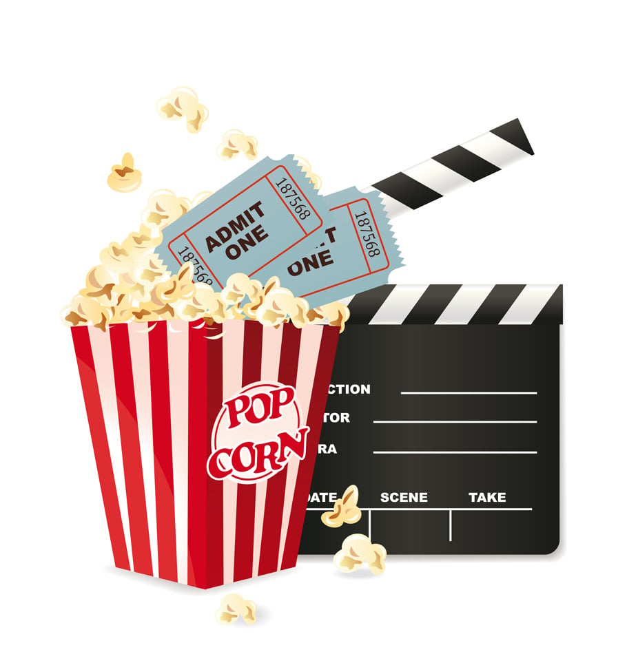 Popcorn Ticket And Clapper  Cinema