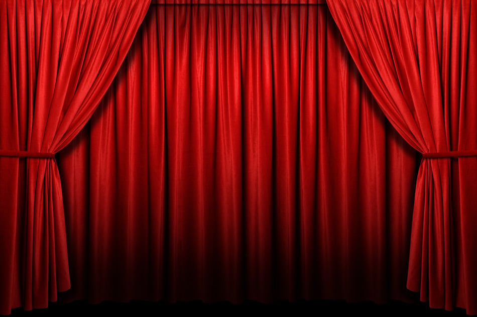 Red Stage Curtain With Arch Entrance