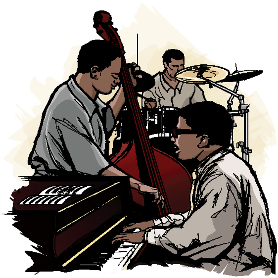 Vector illustration of a jazz band 1