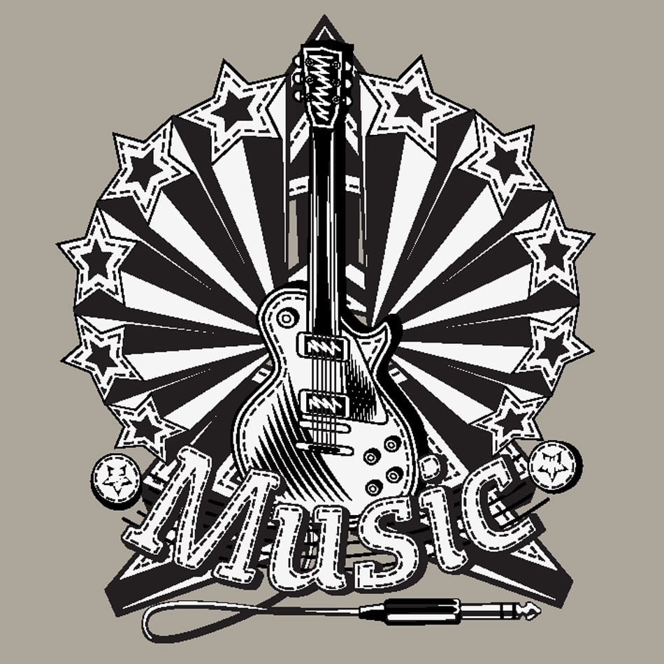Vector decorative music emblem