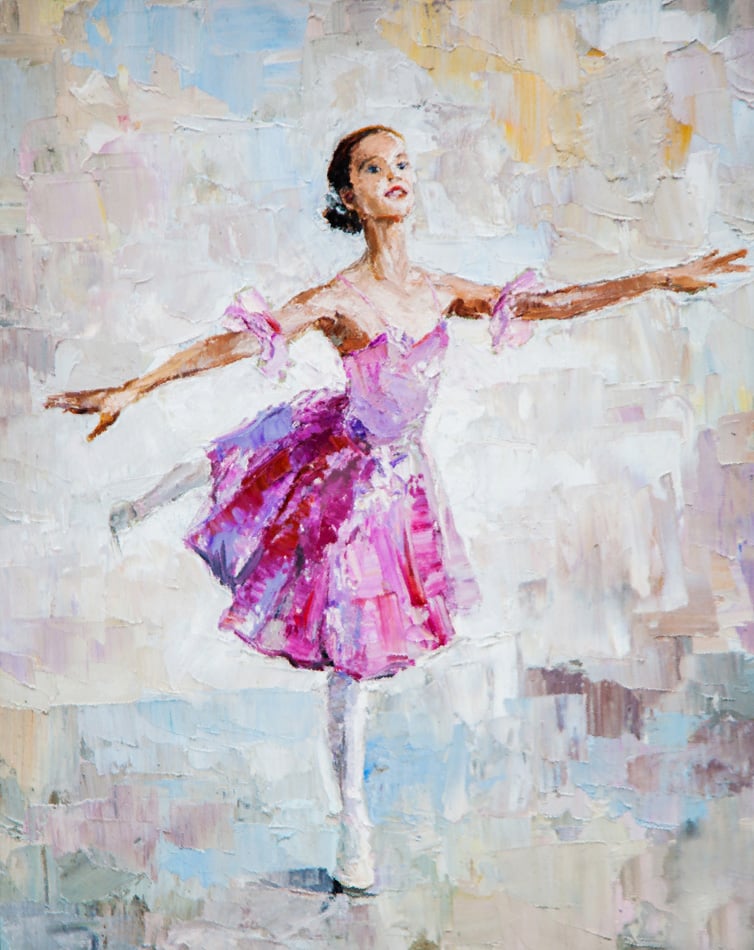 oil painting girl ballerina drawn cute ballerina 2