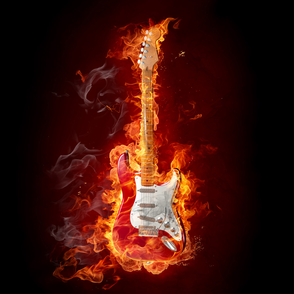 Burning guitar - Electric