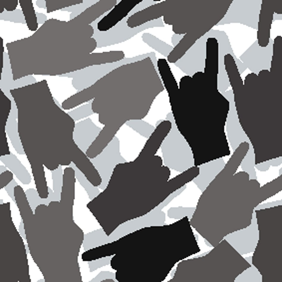 Rock hands seamless pattern rock metal rock and roll music style vector black
