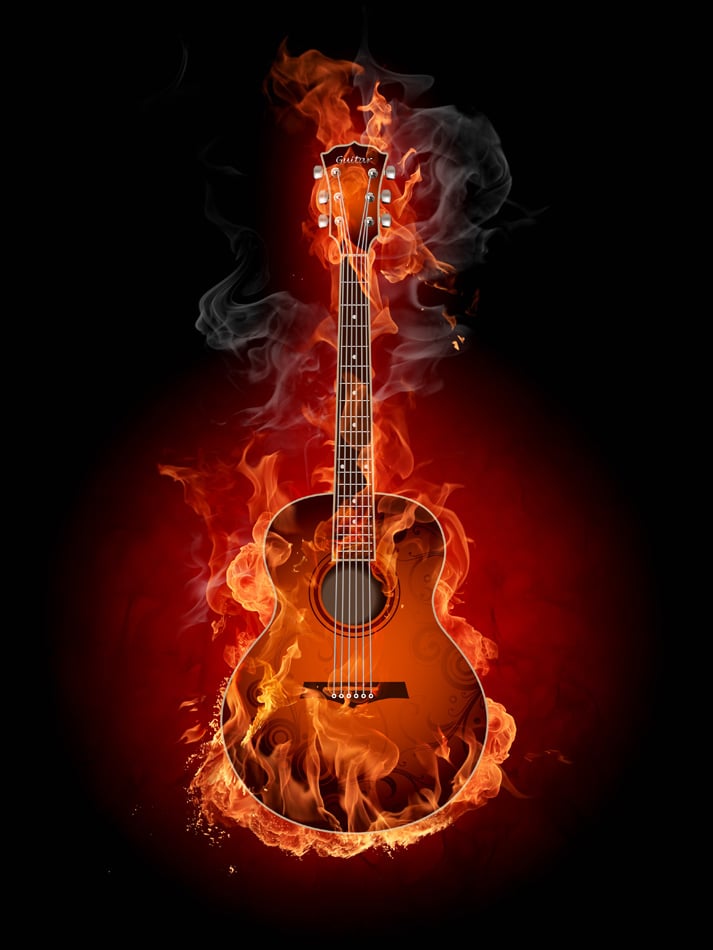 Burning Guitar - Acoustic