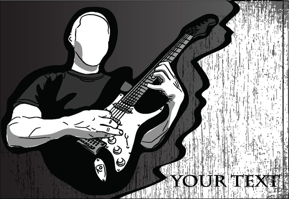 Playing electric guitar - vector abstract background 2a