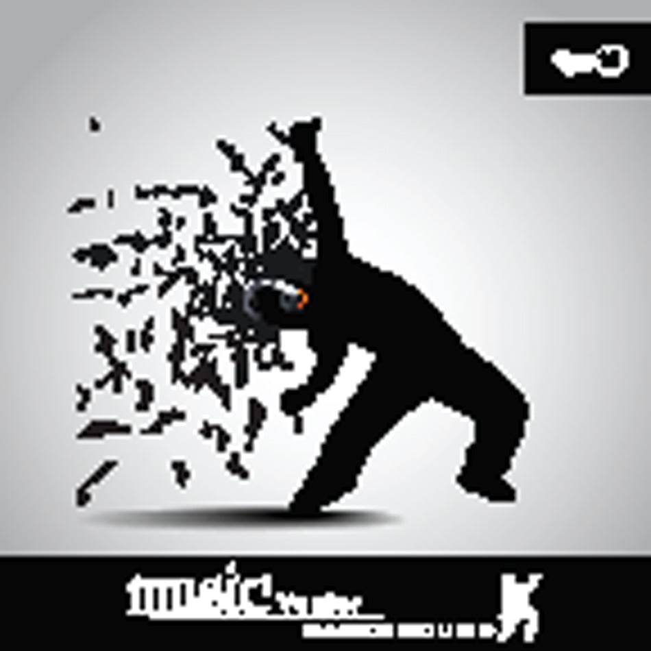 Young boy silhouette and musical notes with burst effect can be used as 
flyer