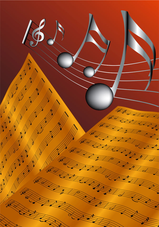 Illustration For Old Musical Score