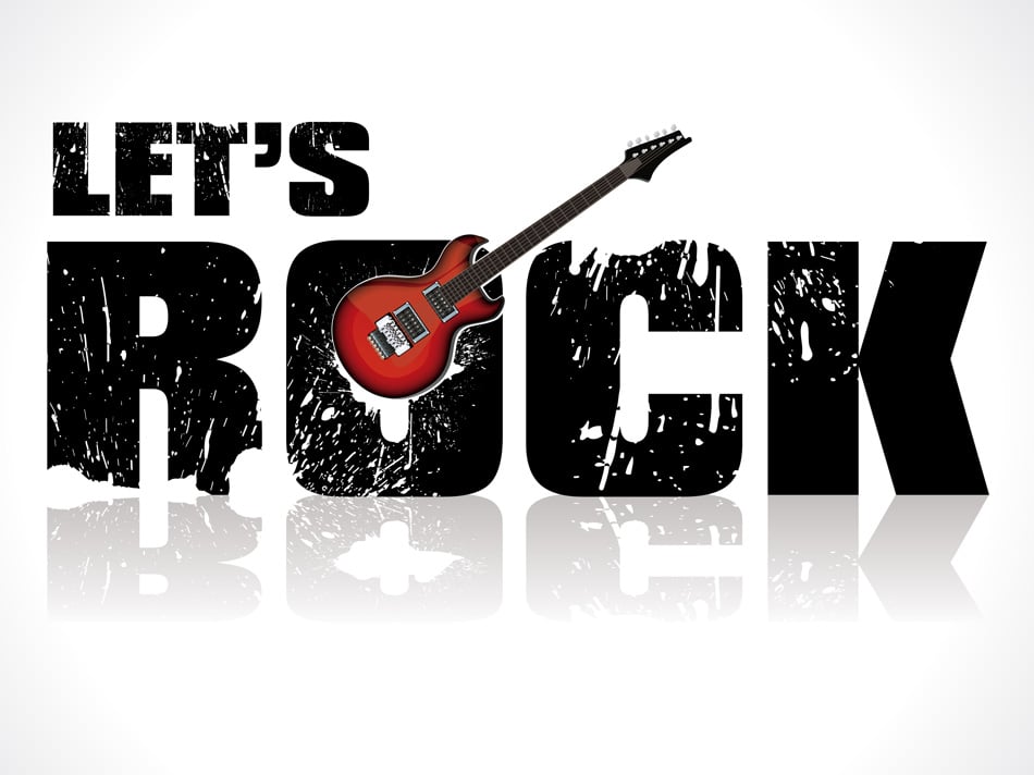 Lets Rock Background With Guitar  Illustration