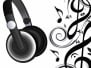 Black And White Treble Clefs And Headphones