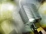 Digital illustration of steel microphone in colour background 4