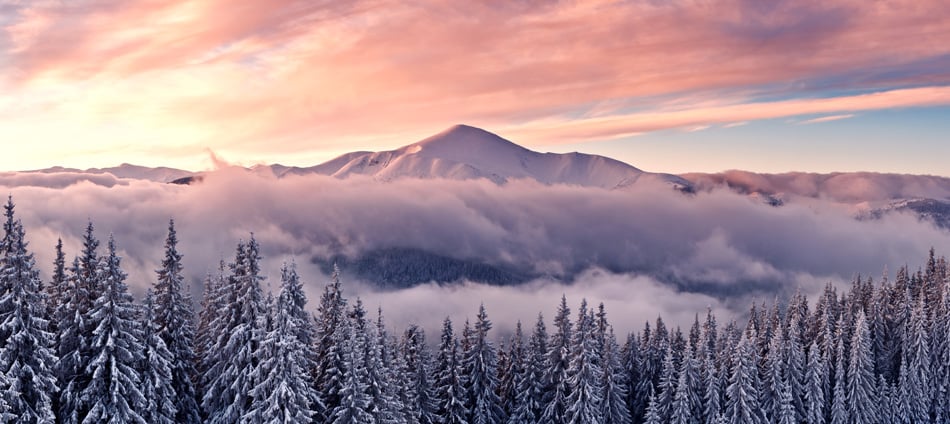 Snovy Mountain In Winter Time