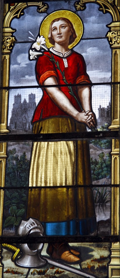 Stained Glass Depiction Of Joan Of Arc