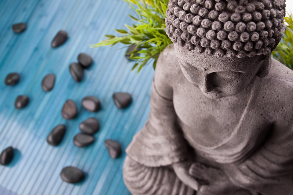 Buddha With Bamboo - Massage Stones And Shell