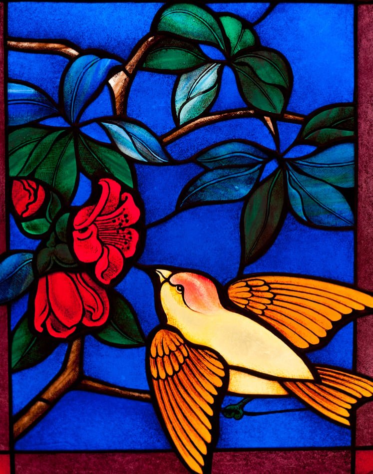 Colorful Stained Glass Style Dove Of Peace