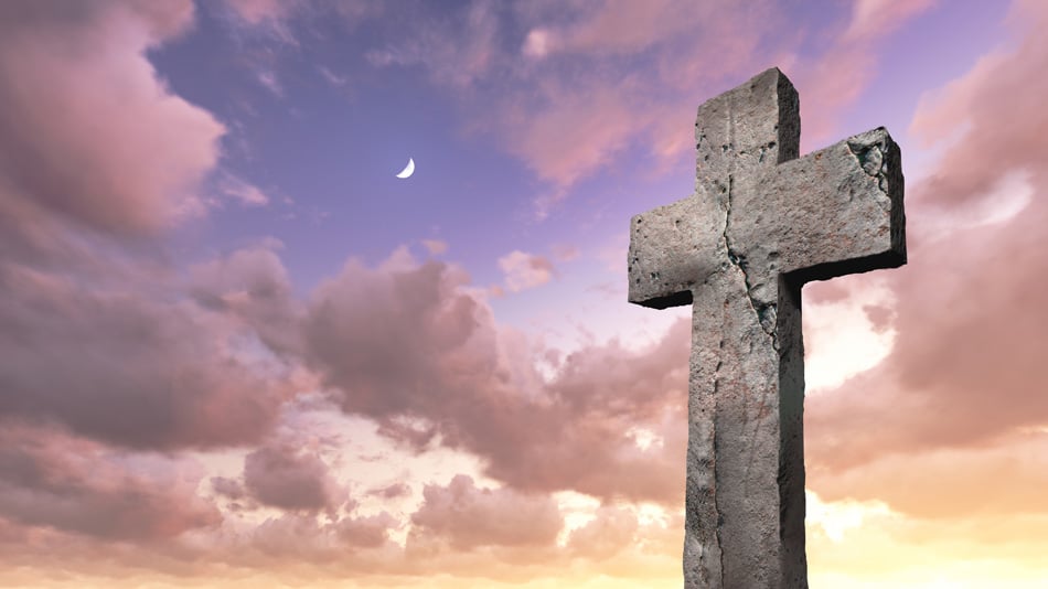 Cross At Sunset Made In 3D Software