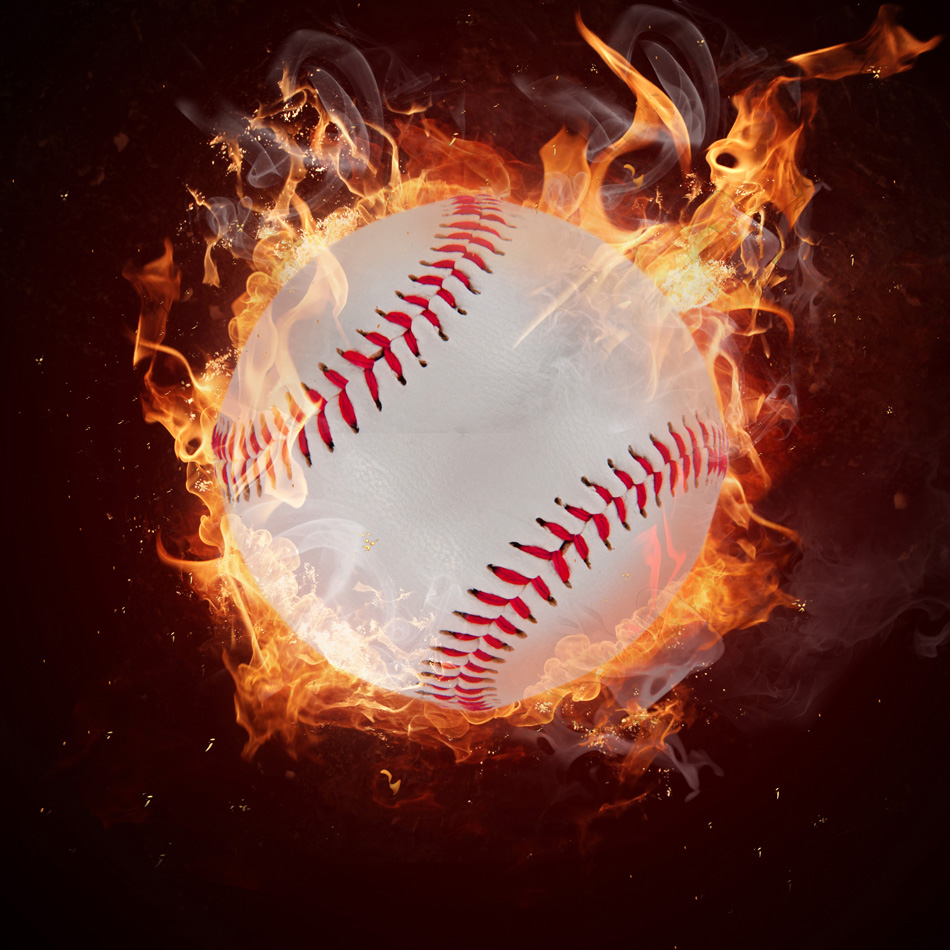 Hot Baseball Ball In Fires Flame