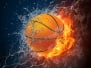 Basketball Ball On Fire And Water - 2D Graphics