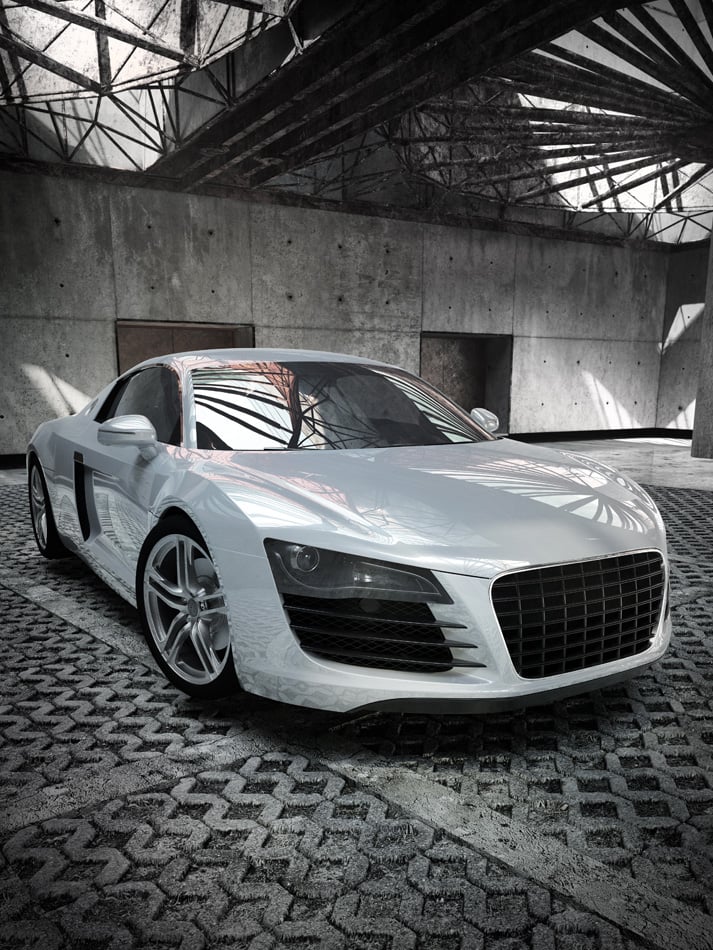 Luxury Sport Car Indoor 3D Illustration
