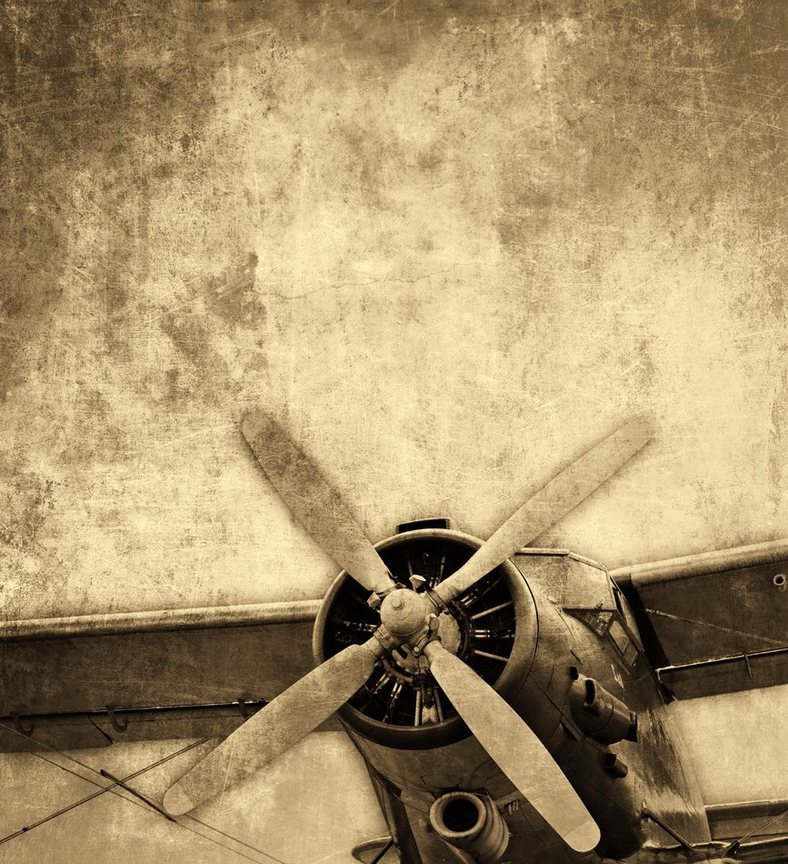 Old aircraft vintage background