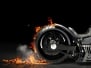 Custom Black Motorcycle Burnout